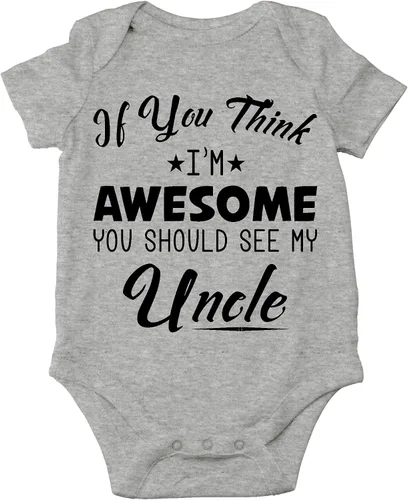 Miniatura 5 de AW Fashions If You Think, I'm Awesome You Should See My Uncle - Body para bebé recién nacido
