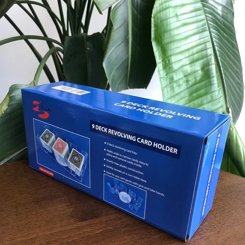 Miniatura 6 de Yuanhe - Bandeja giratoria para cartas de 9 barajas, soporte para cartas