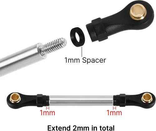 Miniatura 4 de INJORA Juego de eslabones de chasis de alta holgura de acero inoxidable para 1/18 RC Crawler TRX4M High Trail K10 F150, 1.45 oz/Set