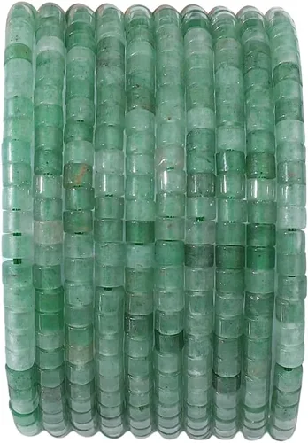 Miniatura 13 de BEADIA Cuentas de jade africano natural en cilindro corto 2x3mm 155 piezas Tubo cuentas sueltas semipreciosas para hacer joyas Diseño