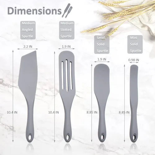 Miniatura 8 de Tongjude Juego de espátulas de silicona, juego de espátulas de silicona, utensilios de cocina resistentes al calor para utensilios de cocina