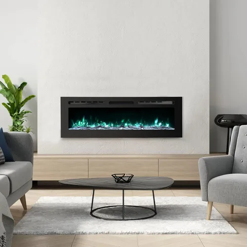 Miniatura 9 de Chimenea eléctrica independiente de 50 pulgadas, 12 colores de llama, potencia y temperatura ajustable, control remoto
