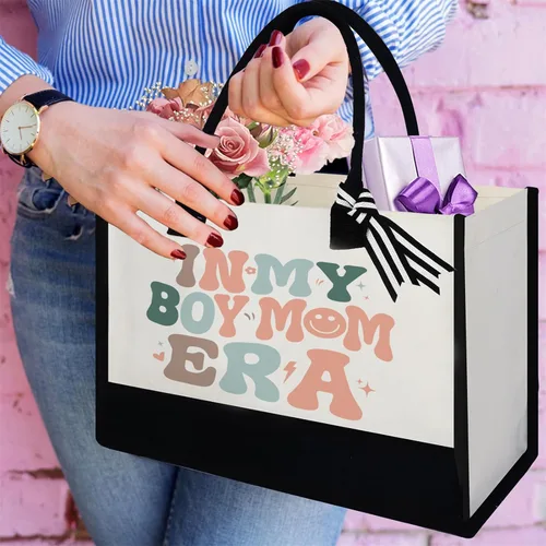 Miniatura 3 de Bolsa de lona para mamá, enfermera, profesora, jefa, perro, mamá, regalos de cumpleaños de Navidad para mujeres, señora para ir de compras
