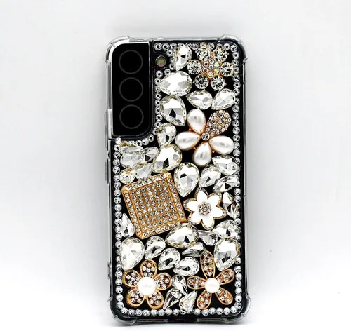 Miniatura 5 de Funda de lujo para Samsung Galaxy S22 Plus con purpurina brillante a prueba de golpes, esquinas bonitas, diseño de diamantes de imitación de cristal