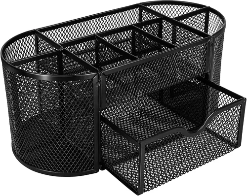 Miniatura 2 de Amazon Basics Soporte para bolígrafos y organizador de escritorio, almacenamiento de organizador de oficina, negro, 9.25 x 4.53 x 3.94 pulgadas