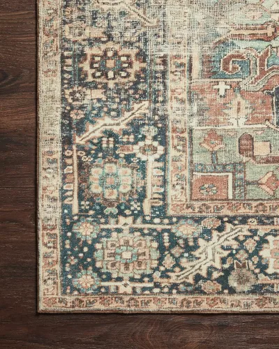 Miniatura 10 de Loloi Colección Margot MAT-02 Terracota/Laguna 5'-0" x 7'-6" Alfombra de área tradicional con CloudPile, alfombra de patrón grande sin pelusa