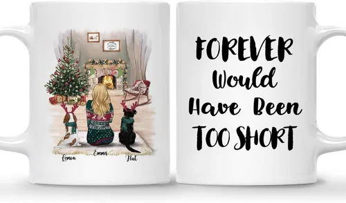 Miniatura 9 de Gossby Taza de café de Navidad personalizada con diseño de perro y mamá, regalo de Navidad personalizado para mujeres con nombre, taza de cerámica