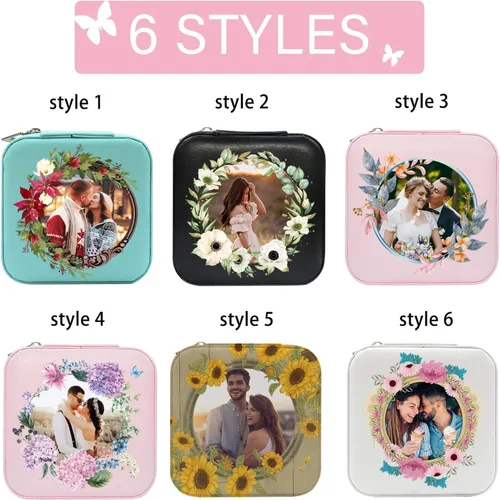 Miniatura 17 de Joyero de viaje personalizado para mujer, foto personalizada, nombre, logotipo, joyero, regalo de dama de honor, boda, cumpleaños