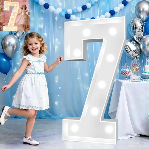 Miniatura 30 de Pooqla Letras de marquesina iluminadas de 3 pies, letras de marquesina con luz LED blanca fría y blanca cálida, letras de mosaico gigante para Letra