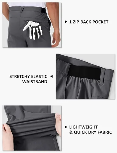 Miniatura 5 de TBMPOY Pantalones de golf elásticos para hombre con 4 bolsillos, de secado rápido, ligeros, de verano, pantalones casuales para hombres, trabajo