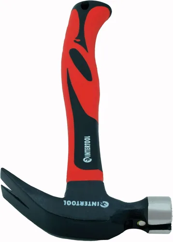 Miniatura 4 de INTERTOOL Martillo de garra de 16 onzas / 1 libra para enmarcar, clavos, carpintería, cara fresada y mango de fibra de vidrio antideslizante que
