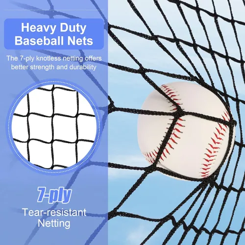 Miniatura 3 de 6'X6' Baseball Softball Practice Net,Pitching Net,Batting Net,with Bonus Strike Zone,Target and Bow Frame,for Hitting,Pitching,Catching