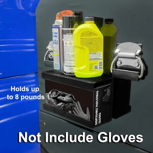 Miniatura 7 de CASOMAN Paquete de 2 dispensadores magnéticos para guantes y pañuelos, negro y rojo, capacidad de 8 libras, montaje en pared, soporte para guantera