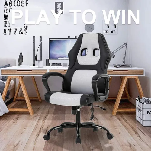 Miniatura 9 de Silla para videojuegos, silla de oficina de masaje, sillas ergonómicas de videojuegos, silla de computadora reclinable ajustable con soporte lumbar