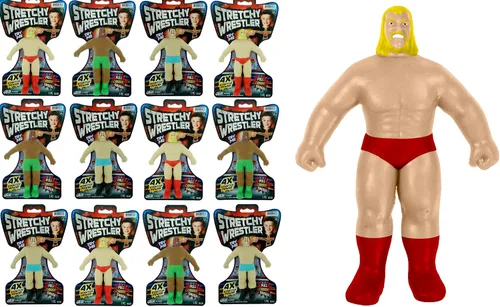 Miniatura 7 de JA-RU Super Elastic Wrestlers (3 luchadores) - Figura de acción clásica retro blanda para niños y adultos, juguetes para niños. Juguete
