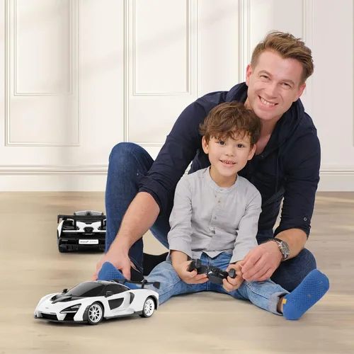 Miniatura 7 de RASTAR Juguete RC, McLaren Senna 1:24 Control remoto RC Car, Coche de juguete McLaren para niños - Blanco