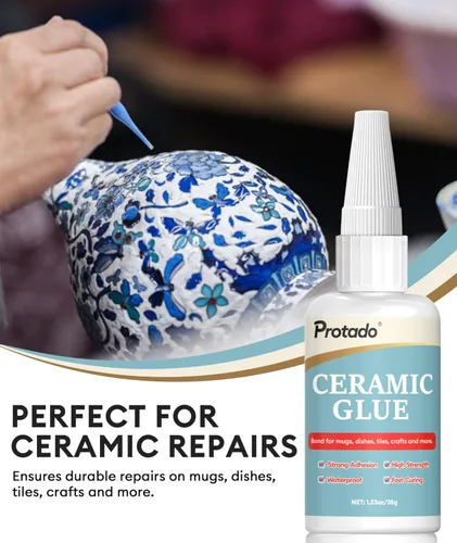 Miniatura 7 de Pegamento para Cerámica, 35g Adhesivo Super Fuerte de Alta Resistencia Transparente, Adhesivo Impermeable y Resistente al Calor para Enlace