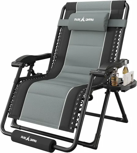 Miniatura 10 de Amopatio XL Padded Zero Gravity Chairs Foldable Zero Gravity Lounge Chair Outdoor Portable Reclining Chair with Removable Cup