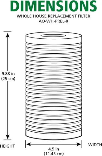 Miniatura 5 de AO Smith - Cartucho de repuesto de filtro de agua de sedimentos de 25 micrones, certificado NSF/ANSI 42, para sistemas de filtración de toda