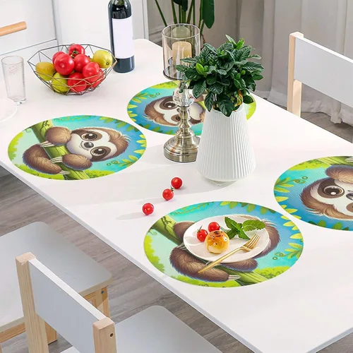 Miniatura 6 de Lindo tapete individual de perezoso, lavable para mesa de comedor, protector de calor para cocina (talla única x 1)