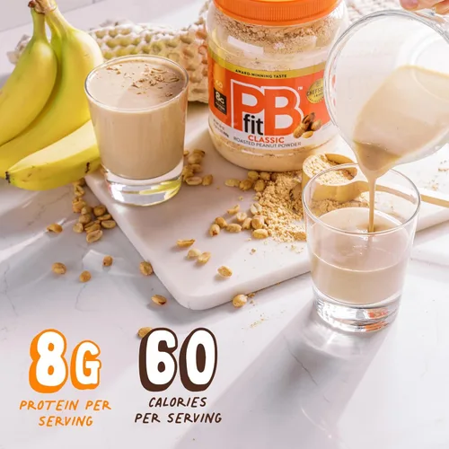 Miniatura 3 de PBfit Mantequilla de maní clásica en polvo de 30 onzas, mantequilla de maní en polvo para untar de maní tostado real, 0.28 oz de proteína 8% DV, sin