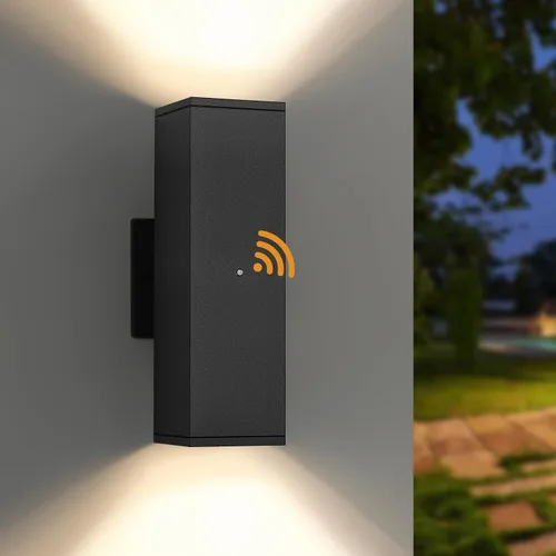 1 paquete de iluminación exterior del atardecer al amanecer, luces LED cuadradas hacia arriba y hacia abajo, accesorios de iluminación exterior