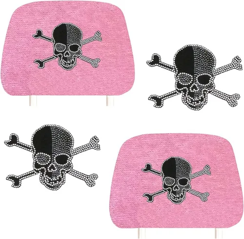 Miniatura 6 de ALLBrand Fundas universales para reposacabezas de asiento de automóvil, camión, con diamantes de imitación, color rosa, paquete de 2