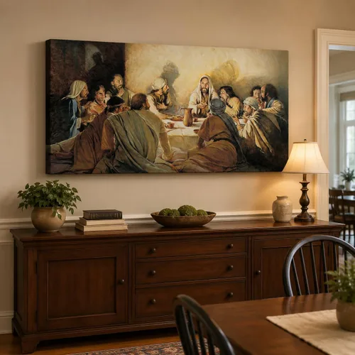 Miniatura 47 de TIMUBA Arte de pared de pesebre navideño, impresiones en lienzo de belén, imagen de póster cristiano de Jesús de noche estrellada, pintura