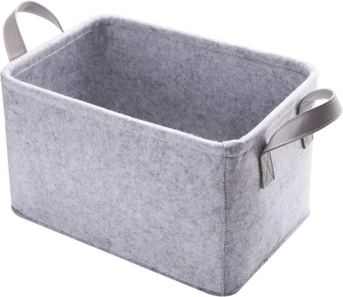 Minoisome - Cestas de almacenamiento plegables de fieltro con asas de metal para juguetes, habitación de niños, ropa, toallas y revistas, cajas