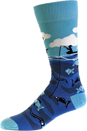 Miniatura 8 de Calcetines para hombre Eat Sleep Fish Repeat Divertidos y geniales novedades para el día del padre, pesca, idea de regalo loco, Real