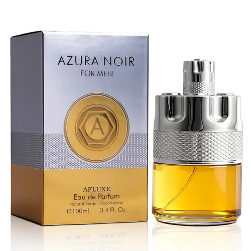 AFLUXE Azura Noir Colonia para hombre, perfume picante amaderado, 3.4 fl oz, fragancia de larga duración con cítricos frescos y vetiver, uso diario