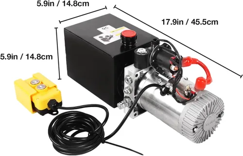 Miniatura 6 de Doppy Unidad de potencia hidráulica de 4 cuartos de galón, bomba de remolque de descarga de efecto único, bomba hidráulica, depósito de metal, 3200