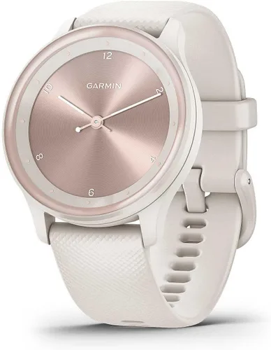 Garmin vivomove Sport, reloj inteligente híbrido, características de salud y bienestar, pantalla táctil, color blanco