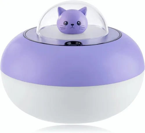 Mini humidificador, bonito humidificador para dormitorio, humidificador de automóvil, 2 ajustes de niebla, luz de 7 colores, apagado automático,