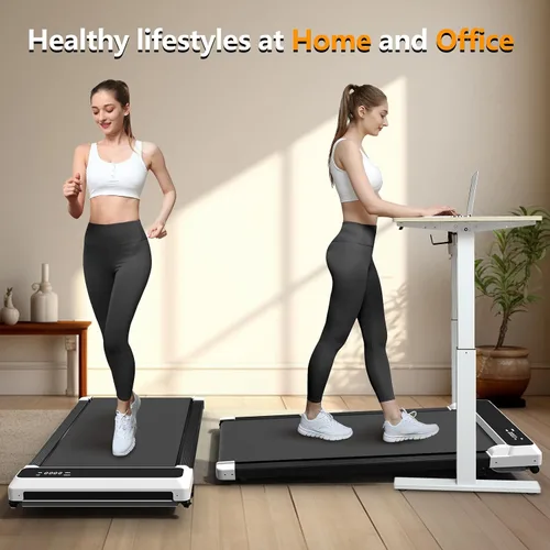 Miniatura 5 de Cinta de caminar de 3 en 1 con inclinación, caminadora de escritorio de 2.5 HP para oficina en casa, caminadora compacta de 265 LBS con pantalla