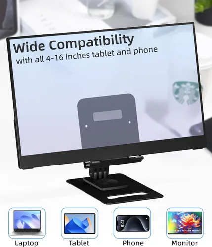 Miniatura 2 de Ingnok Soporte ajustable para tableta, soporte para monitor portátil compatible con monitor portátil, tableta, teléfono, iPad, Surface Pro, Kindle