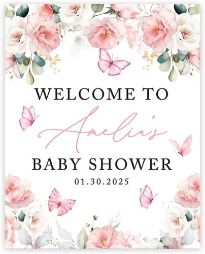Miniatura 17 de Andaz Little Cutie - Decoración de baby shower, 16 x 20 pulgadas, letrero de bienvenida personalizado, letrero de caballete personalizado para libro