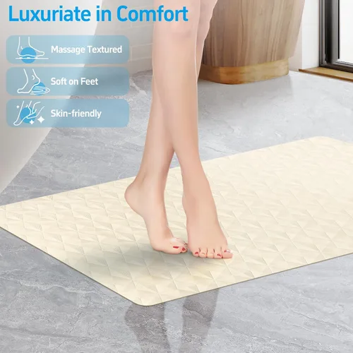 Miniatura 4 de Tapete antideslizante para bañera y ducha, tapete de goma natural con 241 ventosas, tapete de seguridad suave para baño, patrón único de diamante