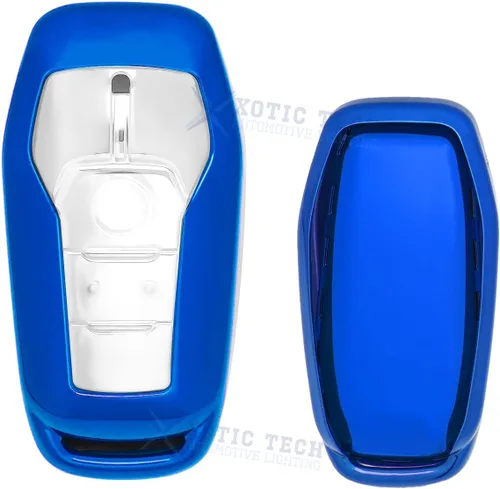 Miniatura 2 de Xotic Tech - Carcasa para llavero de TPU suave, color azul, compatible con Ford Fusion Mustang F-150 F150 Raptor F250 F-Series Edge Explorer