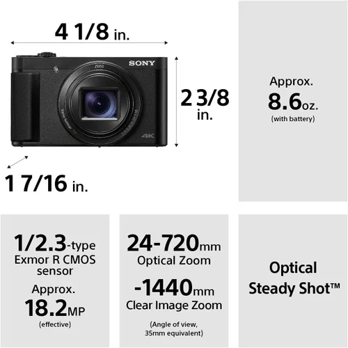 Miniatura 3 de Sony DSC-HX99 Cámara Digital Compacta de 18.2 MP con Zoom de 24-720 mm, 4K y Touchpad – Negro
