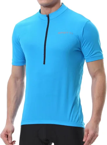 Miniatura 20 de Spotti Playera de manga corta para ciclismo de hombre con 3 bolsillos traseros, transpirable, secado rápido
