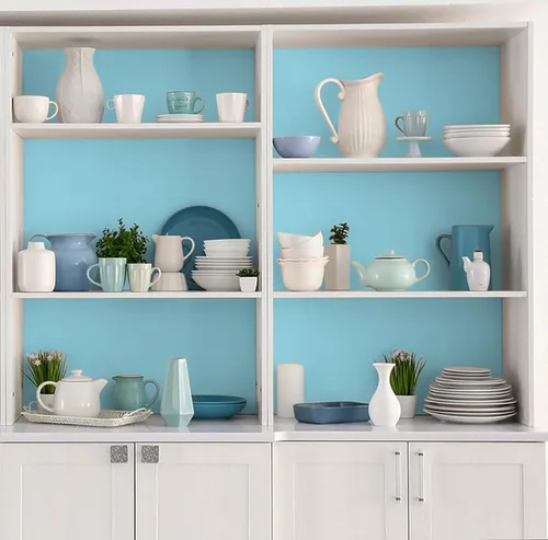 Miniatura 6 de Papel tapiz azul de 15.7 x 197 pulgadas para dormitorio, papel adhesivo azul para despegar y pegar, papel tapiz para baño, vinilo extraíble, Azul