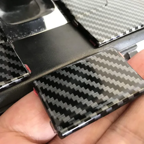 Miniatura 3 de ruihe Patrón de fibra de carbono para palanca de cambios de coche, panel de consola, cubierta de marco compatible con Honda Accord 2013 2014 2015