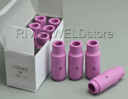 Miniatura 2 de RIVERWELD Boquillas de alúmina TIG de cerámica 10N48 6# 3/8 "0.374 in Orificefor QQ300 PTA DB SR WP 17 18 26 TIG soldadura antorcha paquete de 10