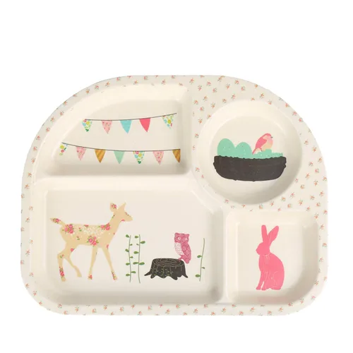 Miniatura 3 de shopwithgreen - Juego de 7 piezas de bambú para niños - Vajilla para niños - Plato, cuenco, taza, cuchara y tenedor; vajilla de dibujos animados