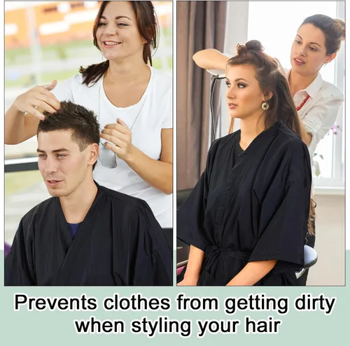 Miniatura 6 de Toulite 6 Pieces Salon Robes Smock for Clients Haircut Cape Hair Salon Client Gown Cape for Women,40 Inches Long