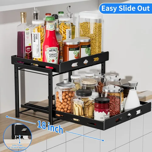 Miniatura 7 de BOIVSHI Organizador de especias para gabinete, estante de especias de armario de 2 niveles, estante vertical de especias extraíble de altura