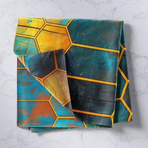 Miniatura 2 de Erosebridal Tapiz hexagonal de mármol de panal para niños adolescentes adultos, colmena hexagonal para colgar en la pared, tapiz de cama de diamante