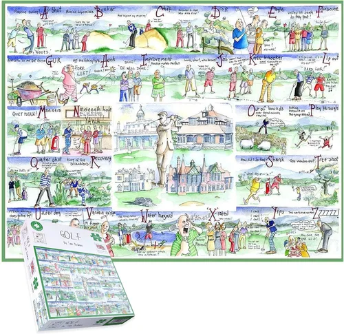 Rompecabezas de 1000 piezas – Golf by Tim Bulmer – Rompecabezas cómico de 1000 piezas para adultos, rompecabezas colorido, rompecabezas divertido de