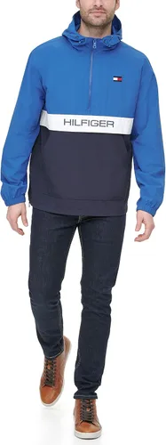 Miniatura 5 de Tommy Hilfiger - Chaqueta rompevientos con capucha para hombre estilo retro ligera resistente al agua